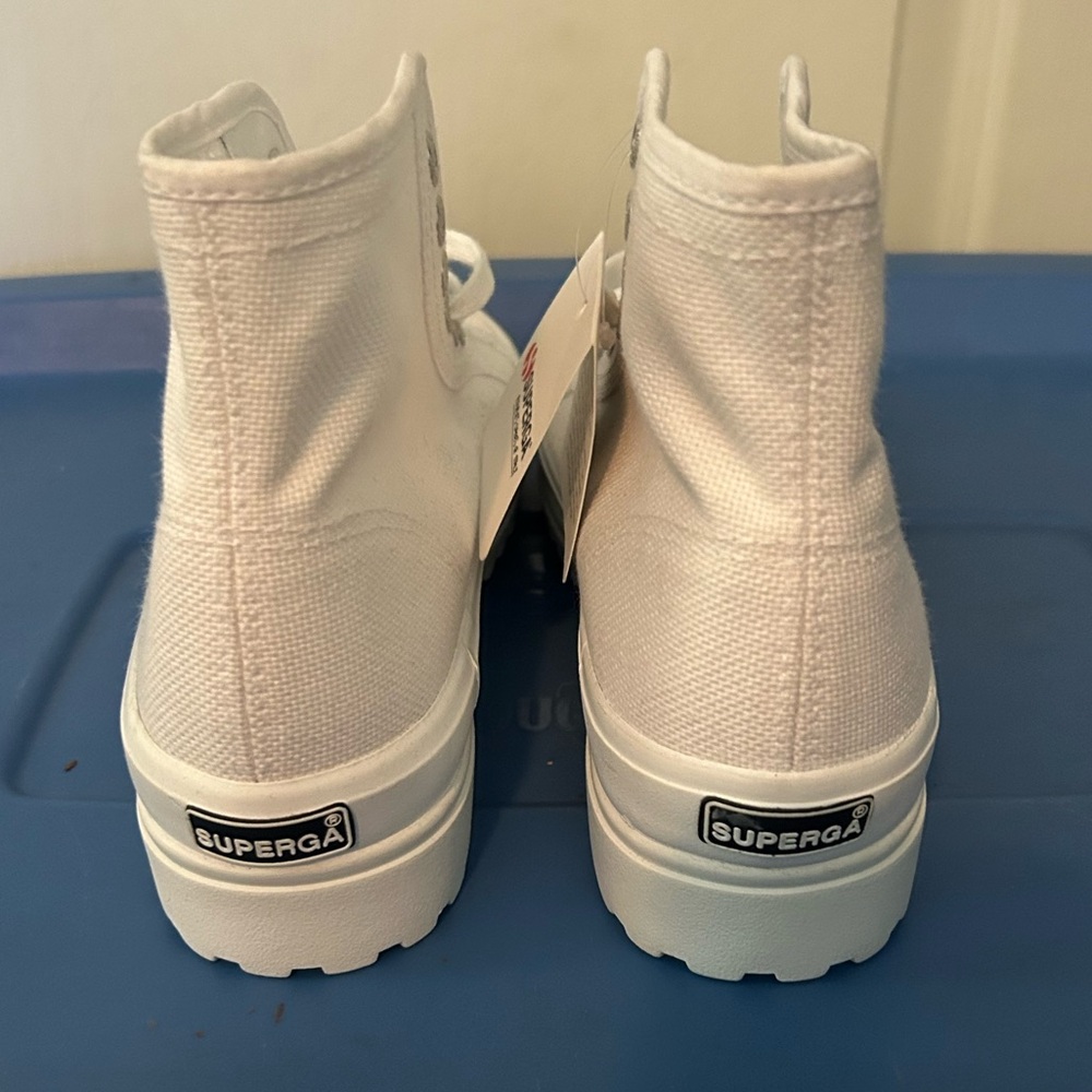 NWT Superga White High-Top Canvas Sneakers - Picture 3 of 10